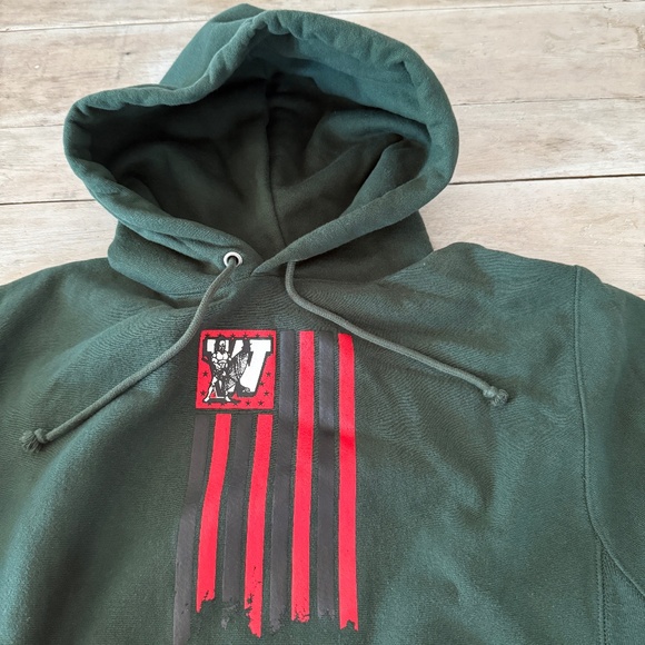 VTG Champion Reverse Weave Dark Green Pullover Hoodie Sweatshirt Men MED Gaming - Picture 1 of 11